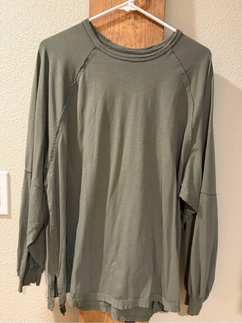 aerie Olive Green Long-Sleeve Crewneck Shirt